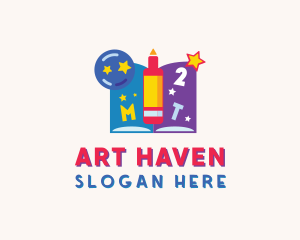 Kindergarten Art Book logo design