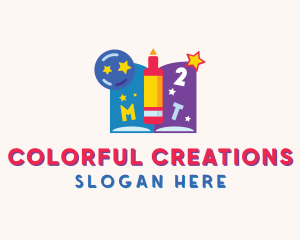 Crayon - Kindergarten Art Book logo design