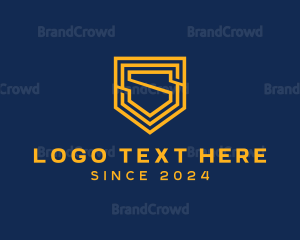 Golden Shield Letter S Logo