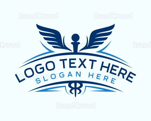 Caduceus Wings Health Logo