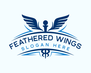 Caduceus Wings Health logo design