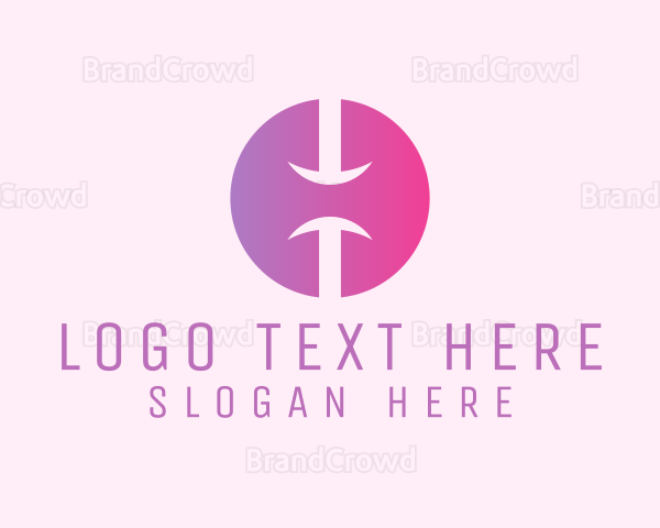 Pink Gradient Letter H Logo
