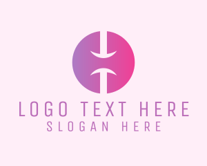 Girly - Pink Gradient Letter H logo design