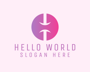 Pink Gradient Letter H  logo design