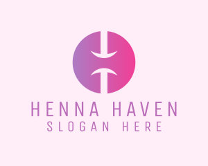 Pink Gradient Letter H  logo design