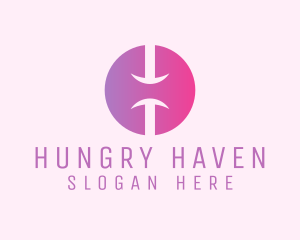 Pink Gradient Letter H  logo design