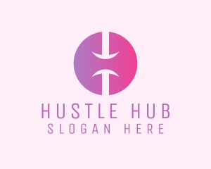 Pink Gradient Letter H  logo design