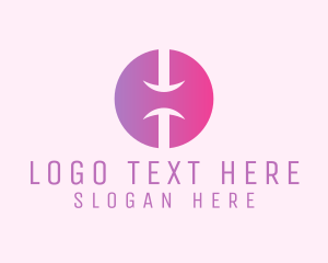 Yoga - Pink Gradient Letter H logo design