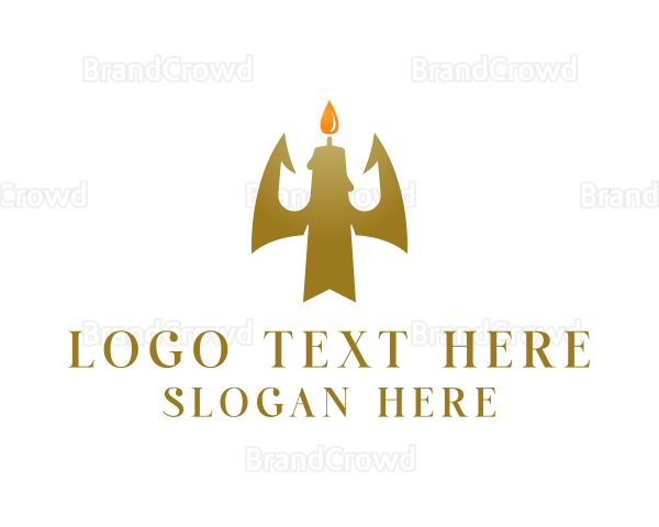 Gold Trident Candle Logo
