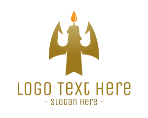 Poseidon - Gold Trident Candle logo design
