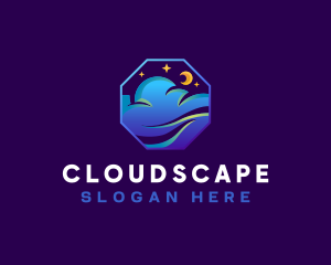 Cloud Moon Night logo design