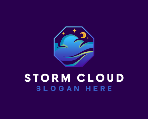 Cloud Moon Night logo design