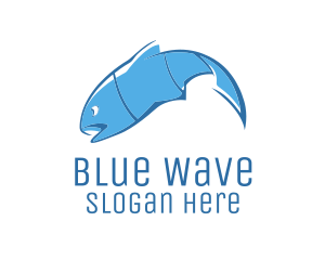 Blue Seafood Fish logo design