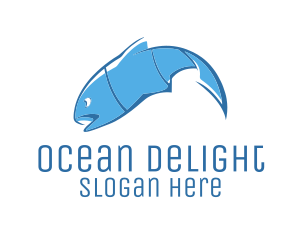 Seafood - Blue Seafood Fish logo design