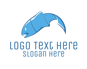 Fish - Blue Seafood Fish logo design