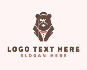 Monocle - Gentleman Bear Suit logo design