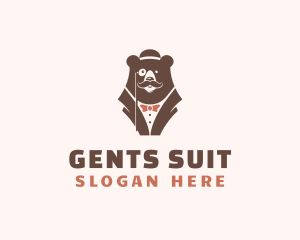 Gentleman Bear Suit logo design