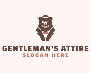 Gentleman Bear Suit logo design