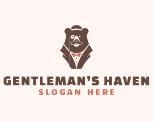 Gentleman Bear Suit logo design