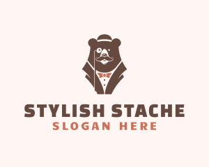 Gentleman Bear Suit logo design