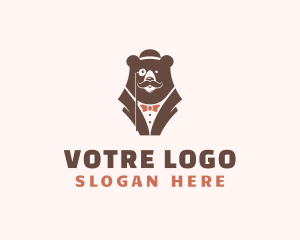 Gentleman - Gentleman Bear Suit logo design