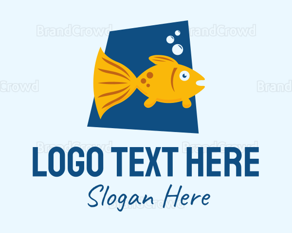 Cute Pet Goldfish Logo