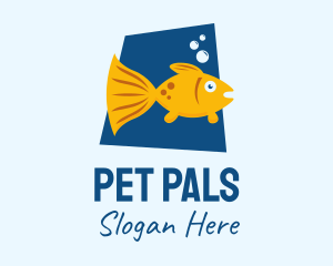 Cute Pet Goldfish  logo design