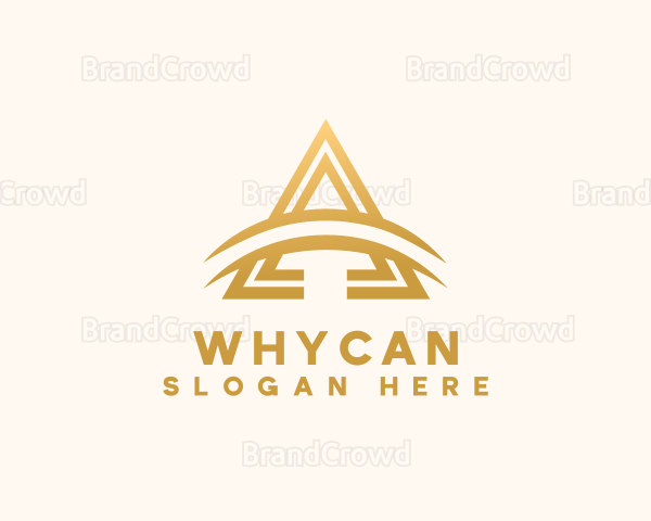 Golden Agency Letter A Logo