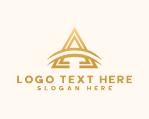 Tower - Golden Agency Letter A logo design