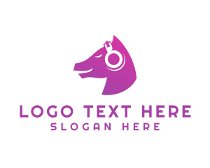 Portable - Horse DJ Audio Headphones logo design