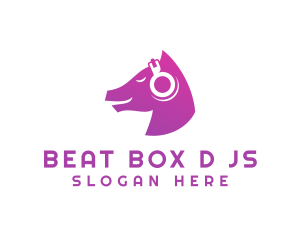 Dj - Horse DJ Audio Headphones logo design