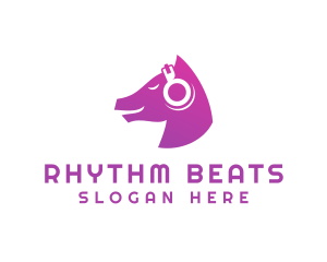 Edm - Horse DJ Audio Headphones logo design