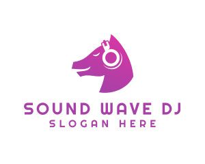 Dj - Horse DJ Audio Headphones logo design