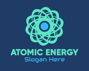 Nuclear - Green Nuclear Atom logo design