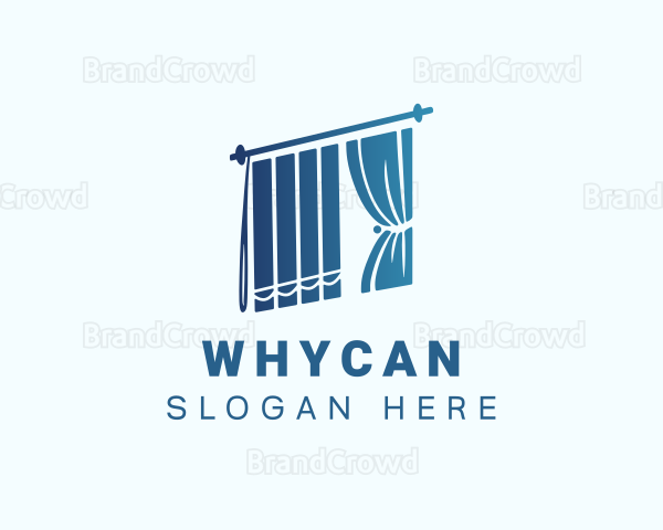 Blue Home Decor Curtain Logo
