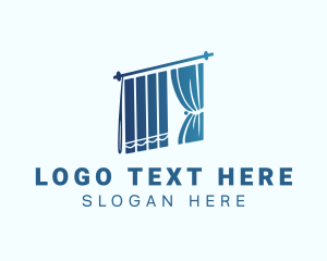 Roman Shade - Blue Home Decor Curtain logo design