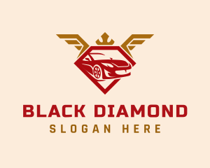 Premium Diamond Car Wings logo design