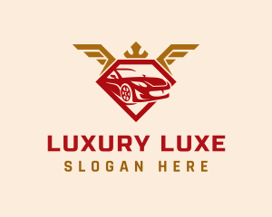 Premium Diamond Car Wings logo design