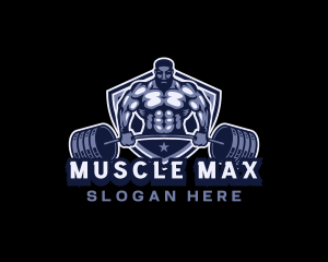 Bodybuilding - Bodybuilder Muscle Barbell logo design