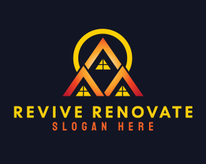 Triangle Village Sunset logo design