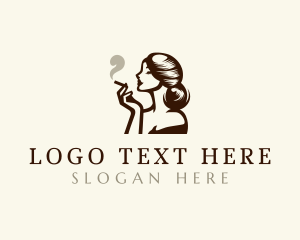 Smoking - Erotic Woman Smoker logo design