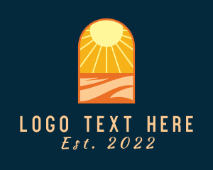 Resort - Sunrise Beach Getaway logo design