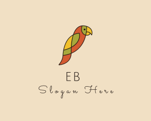 Blessing - Stained Glass Parrot Bird logo design