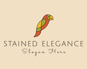 Stained Glass Parrot Bird logo design