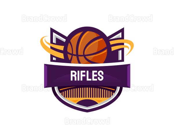 Basketball Sports Shield Logo