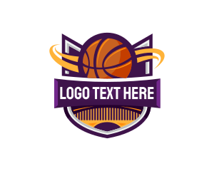 Dribble - Basketball Sports Shield logo design