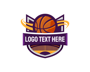 Basketball Sports Shield Logo