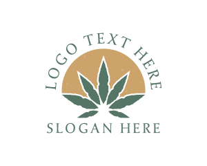 Hemp - Herbal Marijuana Leaf logo design