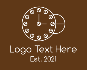 Time - Coffee Bean Clock logo design