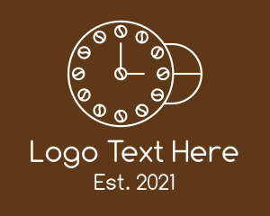 Coffee - Coffee Bean Clock logo design